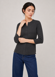front open knit shirt