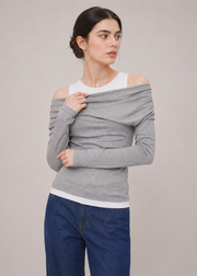 double shirt off shoulder top