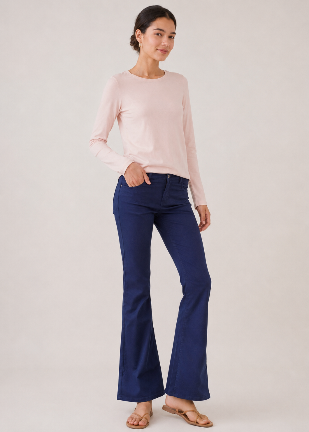 Flared leg cotton pants - WDJ04SS26