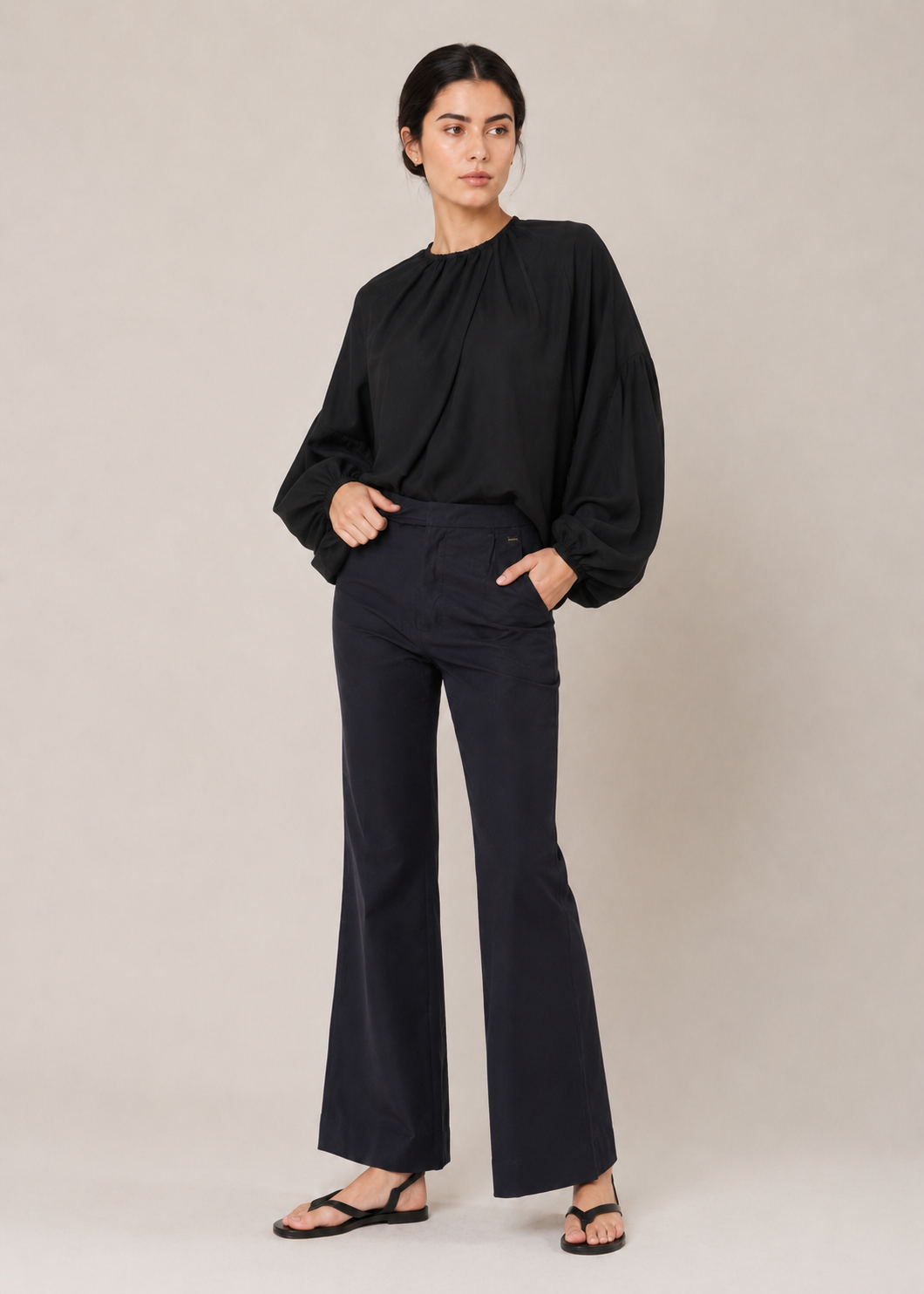 Overlapped Fashion Top – Black