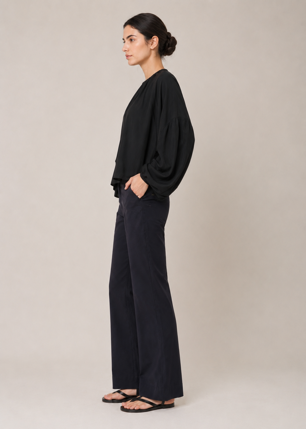 Overlapped Fashion Top – Black