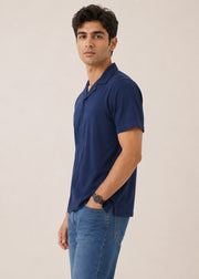 NOTCH COLLAR KNITTED SHIRT