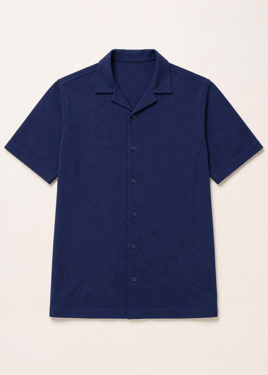 NOTCH COLLAR KNITTED SHIRT