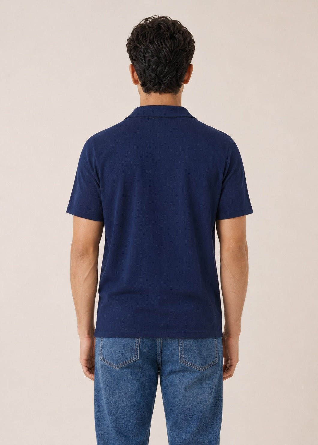 NOTCH COLLAR KNITTED SHIRT