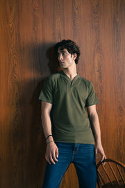 KNIT HENLEY TEE