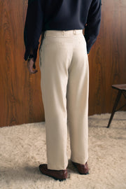 STRAIGHT FIT LINEN PANTS