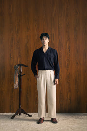STRAIGHT FIT LINEN PANTS
