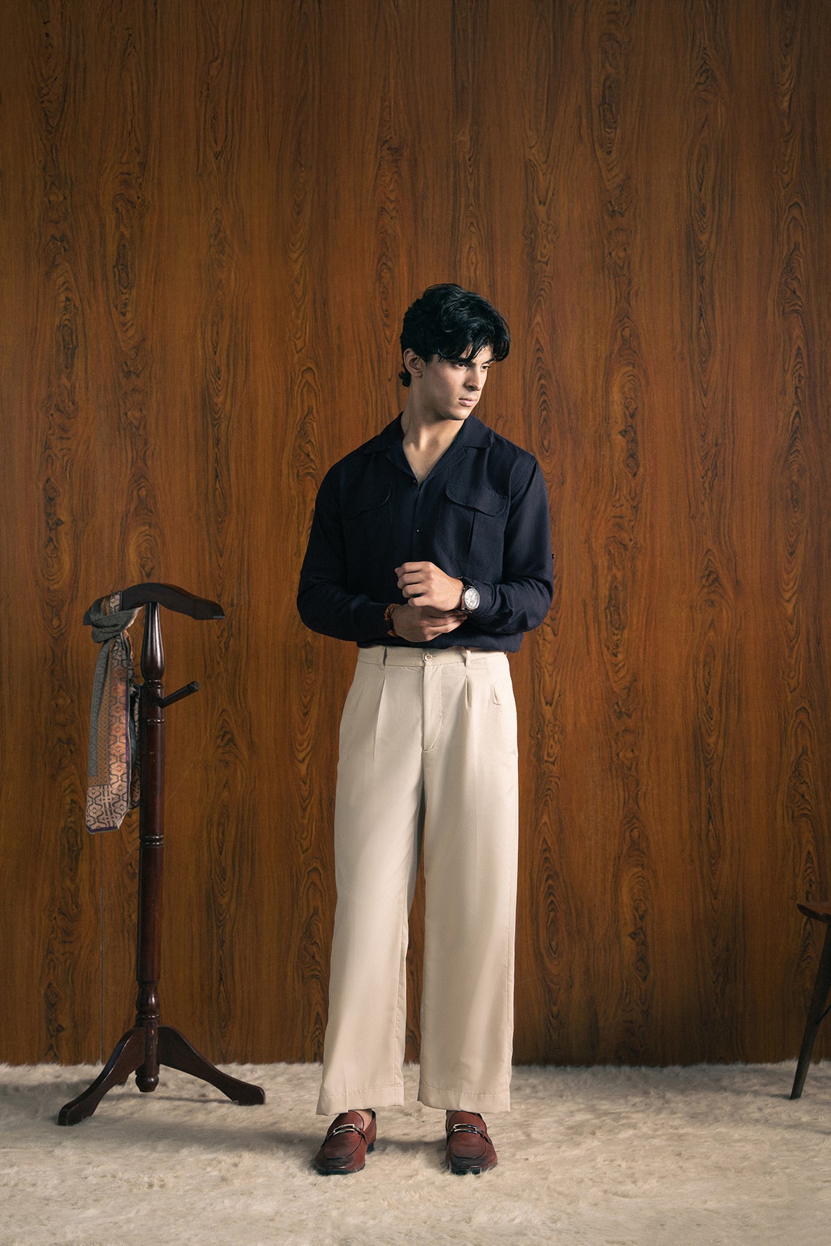STRAIGHT FIT LINEN PANTS