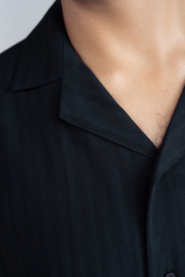 NOTCH COLLAR JACQUARD SHIRT