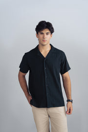 NOTCH COLLAR JACQUARD SHIRT