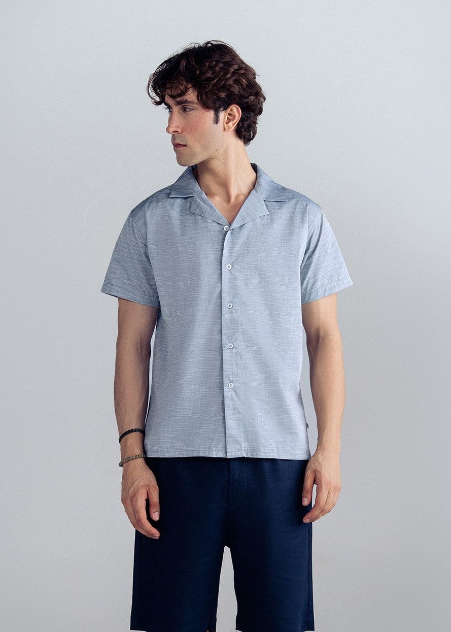 NOTCH COLLAR JACQUARD SHIRT