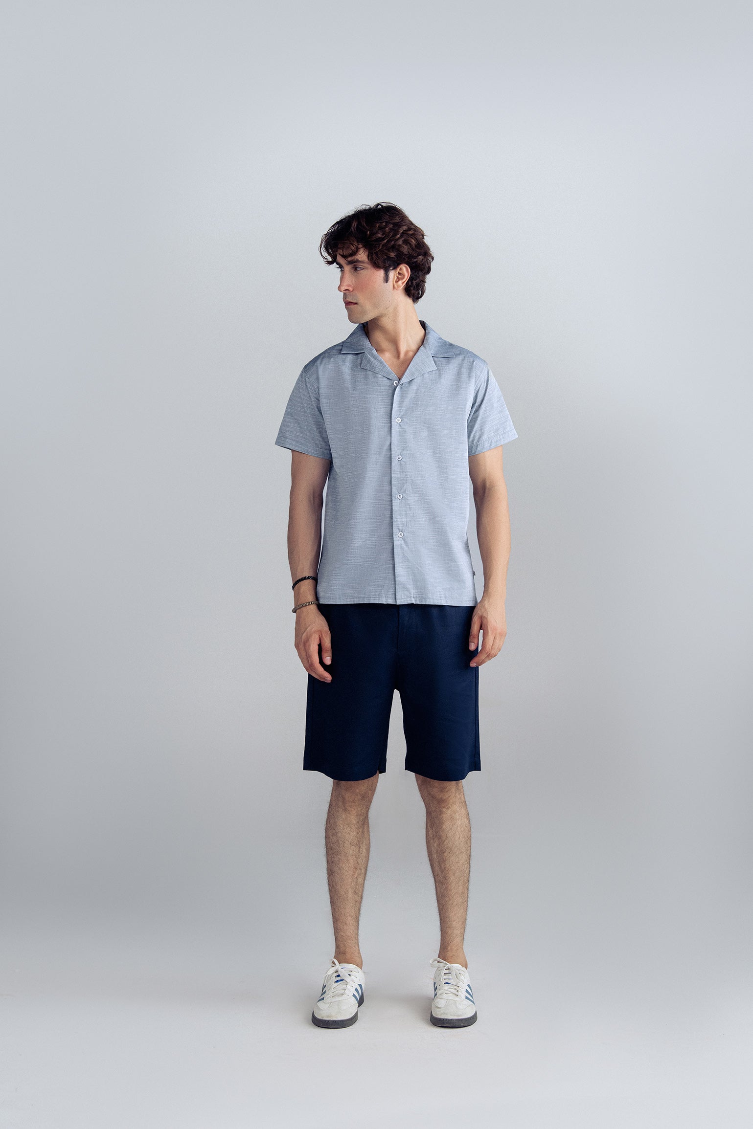 NOTCH COLLAR JACQUARD SHIRT