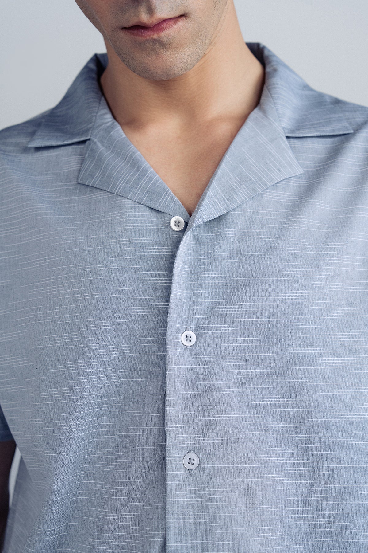 NOTCH COLLAR JACQUARD SHIRT