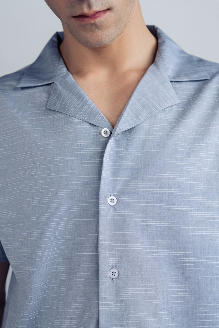 NOTCH COLLAR JACQUARD SHIRT