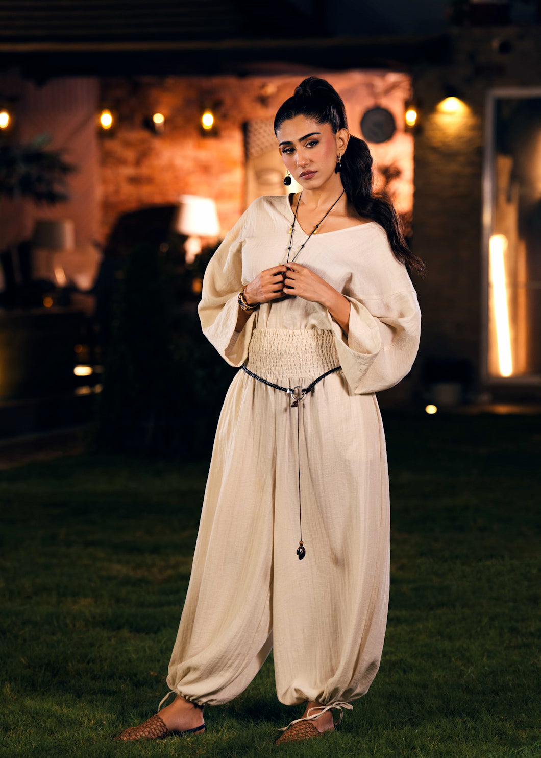 Smocked Waist Trousers