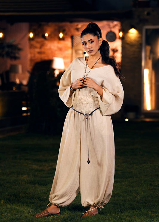 Smocked Waist Trousers