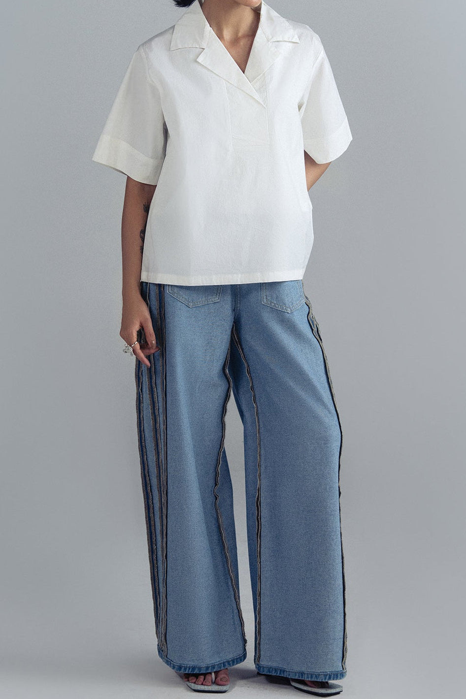 BOXY NOTCH COLLAR SHIRT