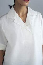 BOXY NOTCH COLLAR SHIRT