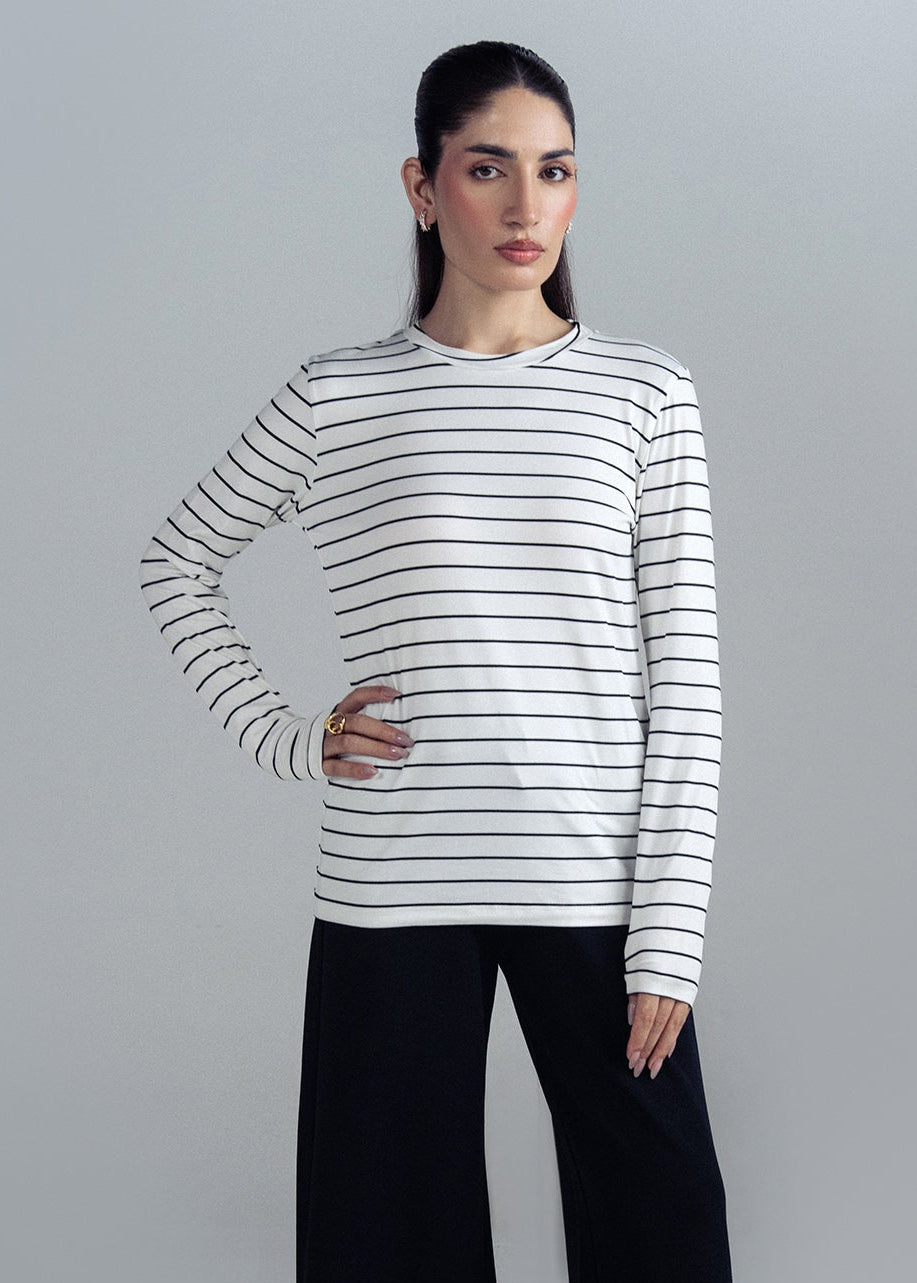 STRIPPED CREW NECK SHIRT