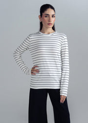 STRIPPED CREW NECK SHIRT