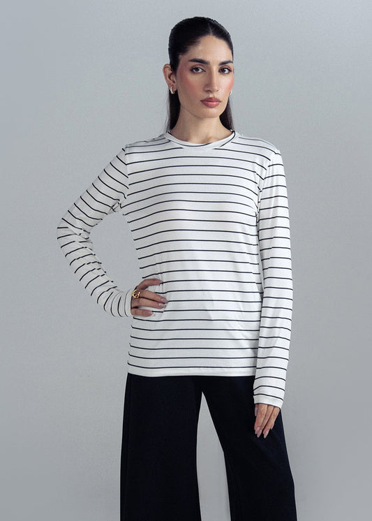 STRIPPED CREW NECK SHIRT