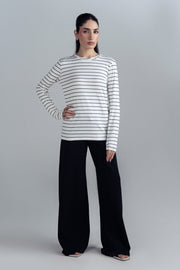 STRIPPED CREW NECK SHIRT