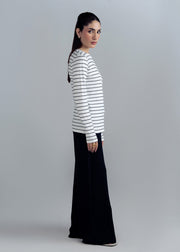 STRIPPED CREW NECK SHIRT