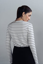 STRIPPED CREW NECK SHIRT