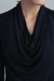 DRAPED NECK KNIT TOP