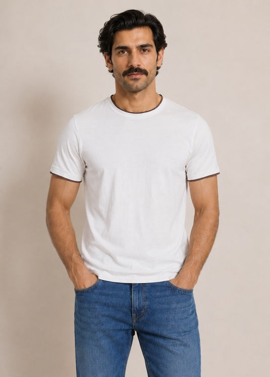 CREW DOUBLE NECK TEE