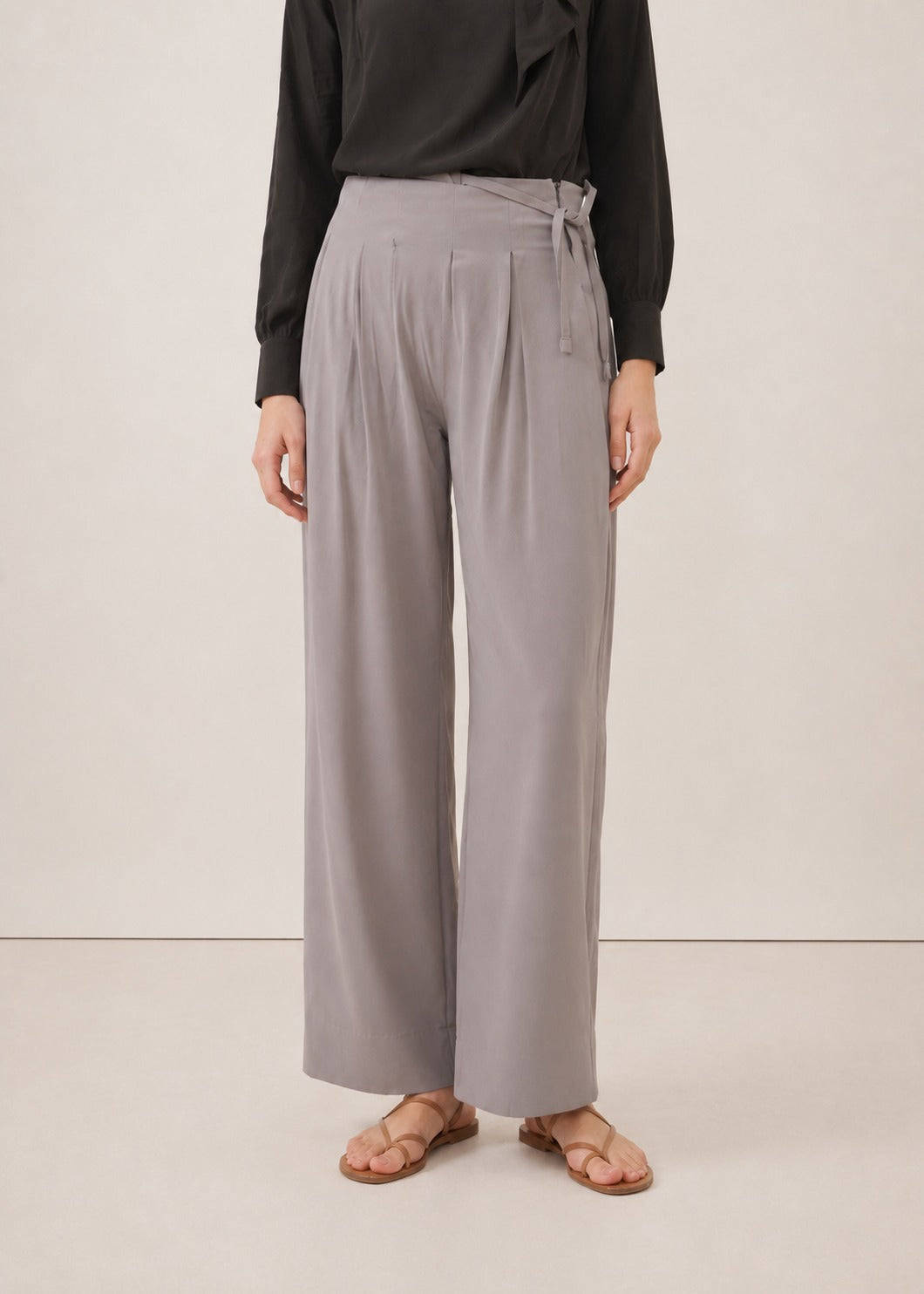 Viscose Twill Pleated Trouser