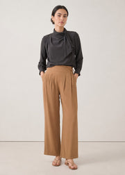 Viscose Twill Pleated Trouser