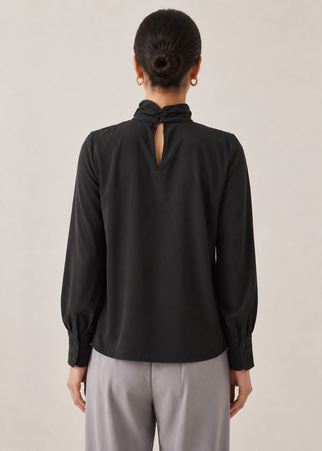 Tie-Neck Long Sleeve Blouse