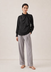 Tie-Neck Long Sleeve Blouse