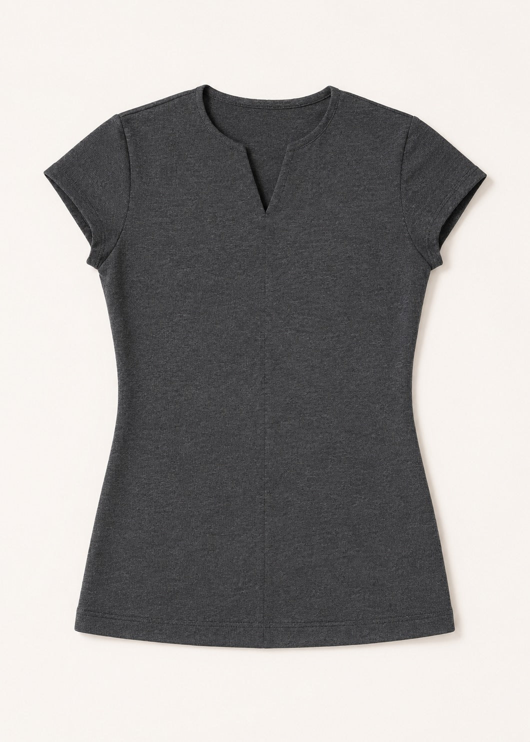 Cap Sleeve V-Notch Knit Top