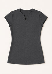 Cap Sleeve V-Notch Knit Top