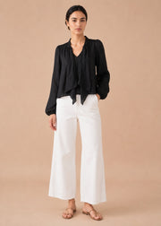 Tie-Neck Flowy Blouse