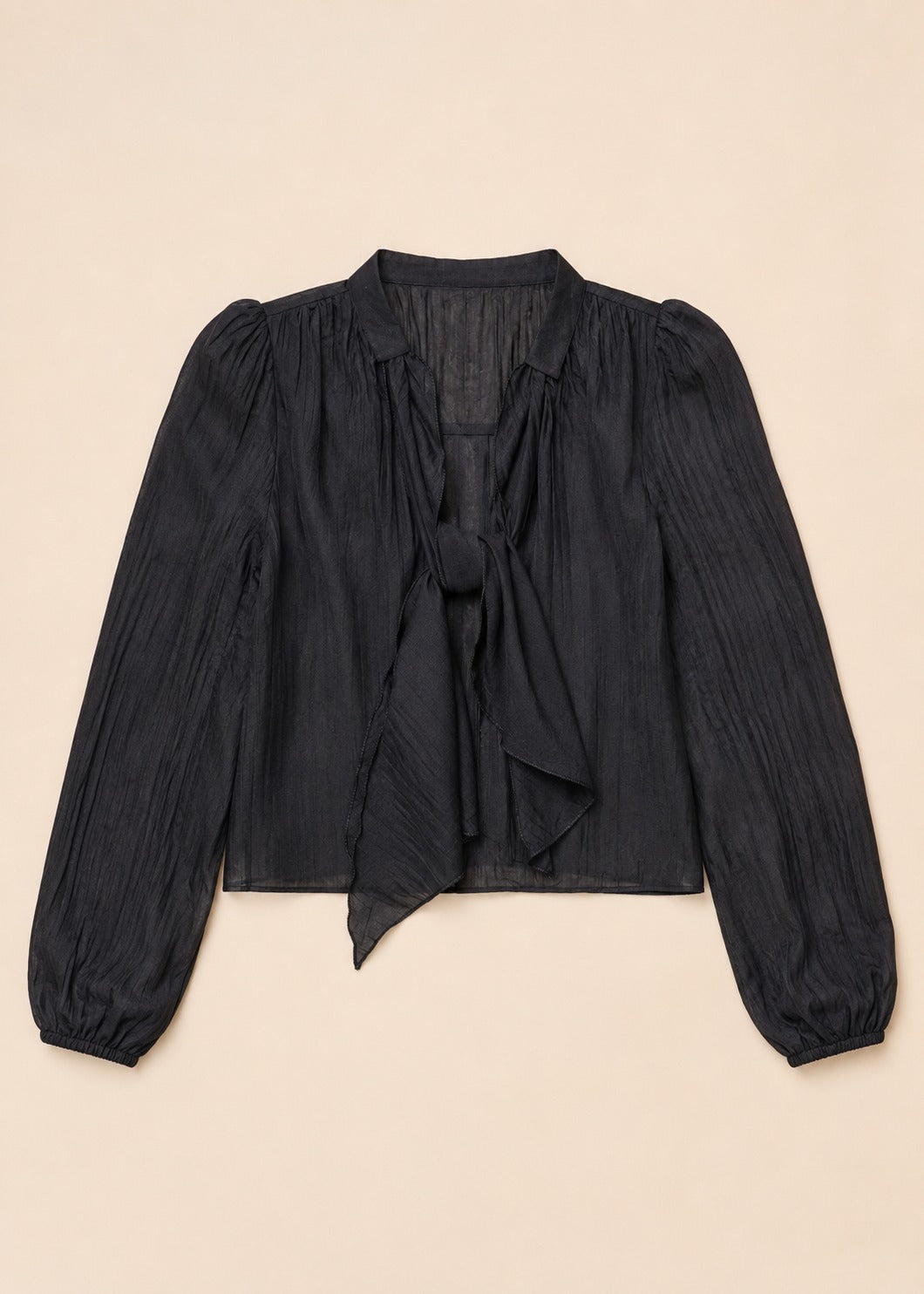 Tie-Neck Flowy Blouse