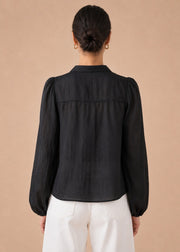 Tie-Neck Flowy Blouse