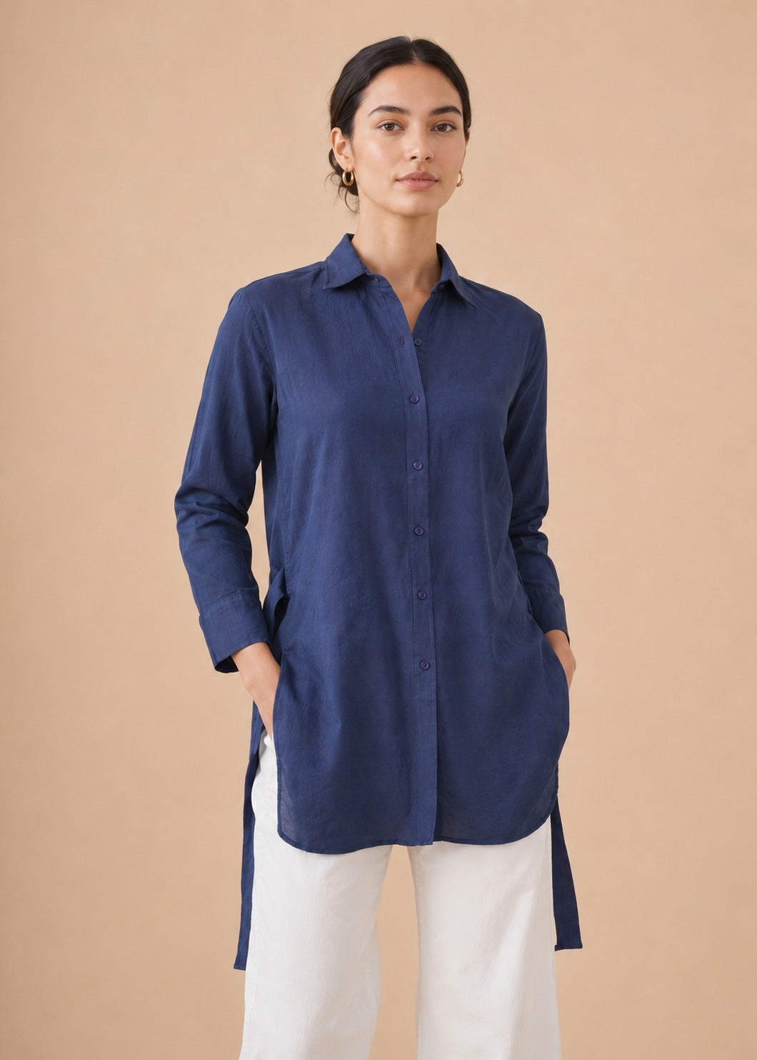 Linen Mid Length Top