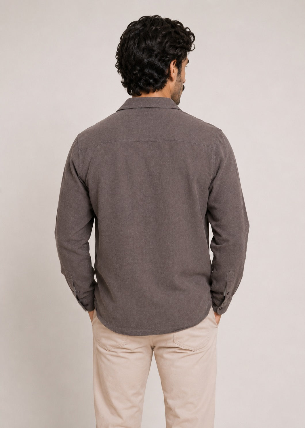 Notch Collar Linen Shirt