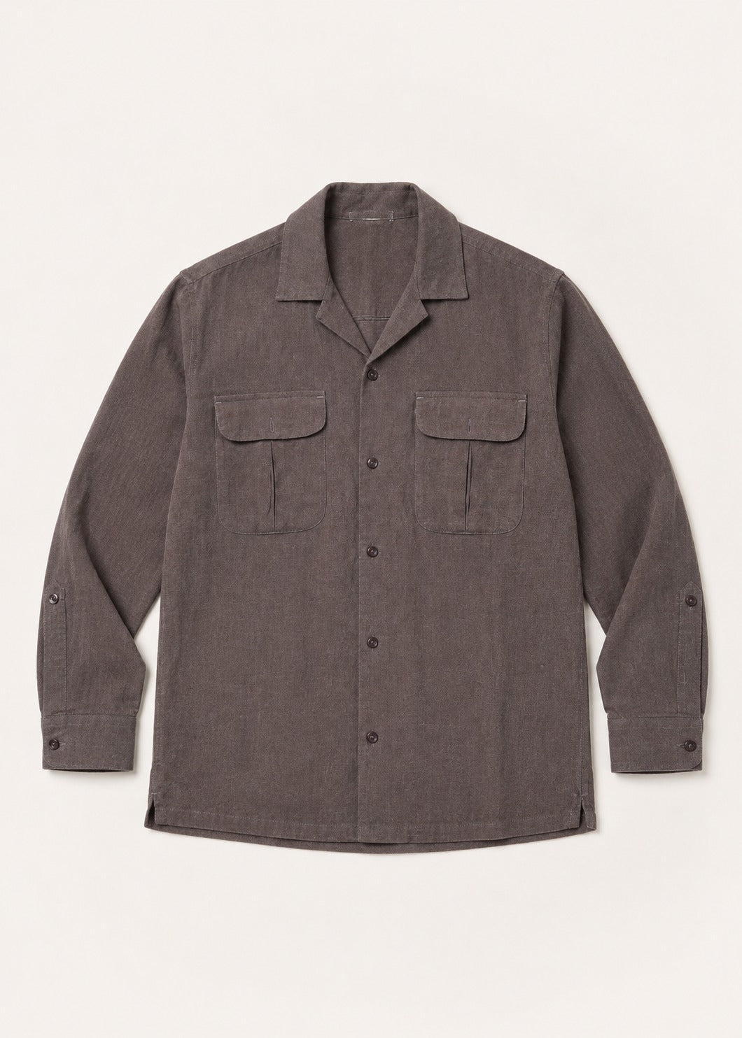 Notch Collar Linen Shirt