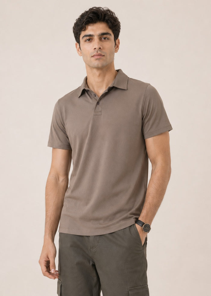 BLENDED PIQUE POLO SHIRT