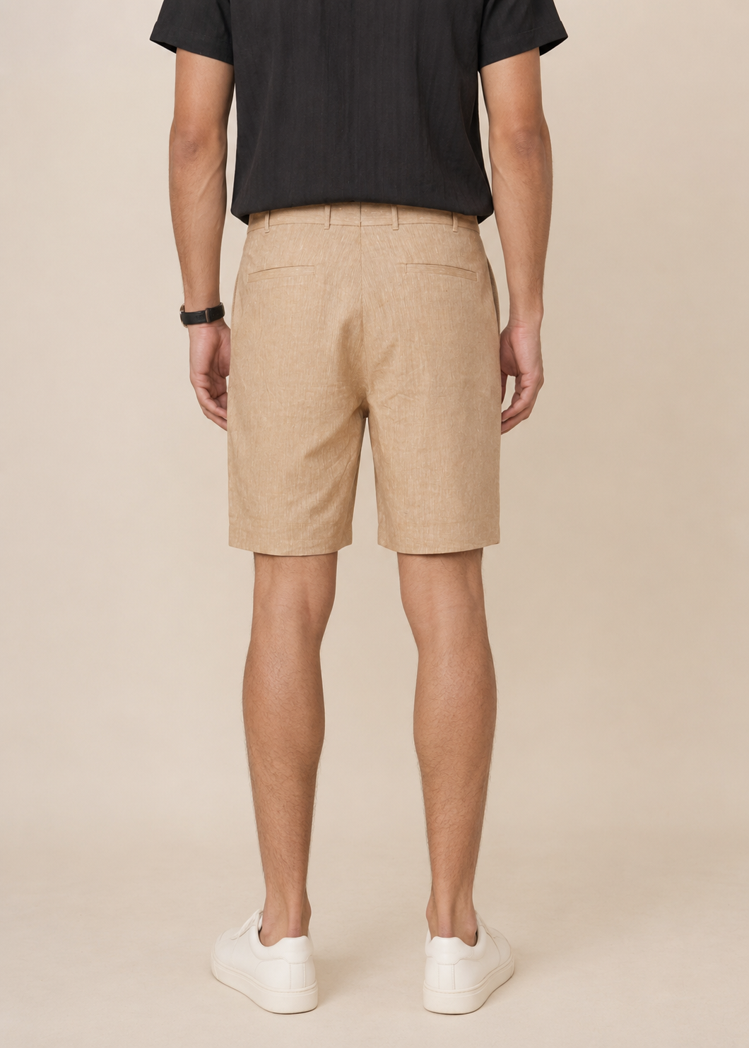 linen straight fit shorts
