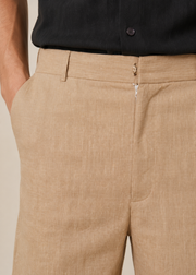 linen straight fit shorts