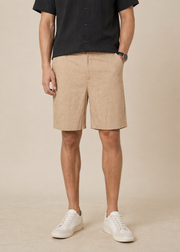 linen straight fit shorts
